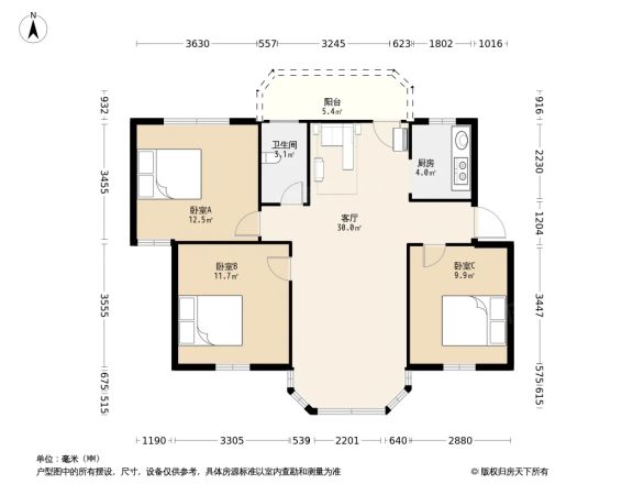 银苑小区户型图