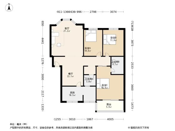 二十一世纪花园二期户型图
