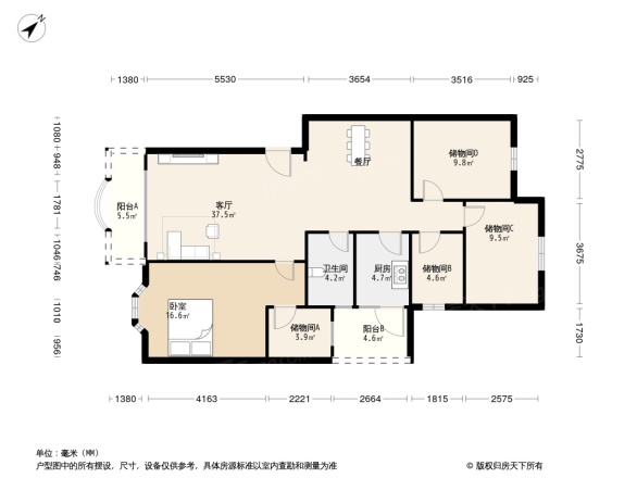 东泰花园又一居户型图