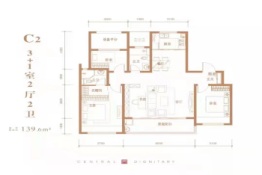 鑫马央玺3室2厅1厨2卫建面139.60㎡