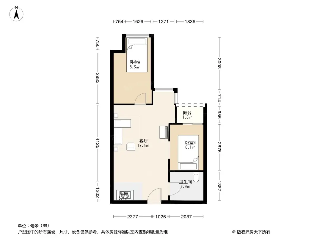 朗晴居二期户型图图片