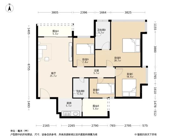凯蓝滨江华府户型图
