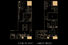 IFCC中天健环球中心4室2厅1厨2卫建面94.45㎡