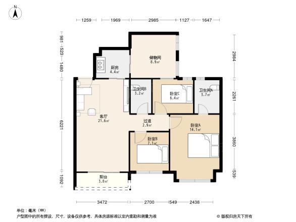 凯蓝滨江华府户型图