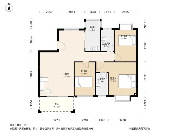 金田花园户型图