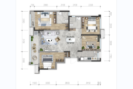 湖光锦云4室2厅1厨2卫建面112.00㎡