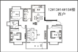 书香茗苑3室2厅2卫建面130.00㎡