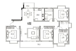 书香茗苑4室2厅2厨建面170.00㎡