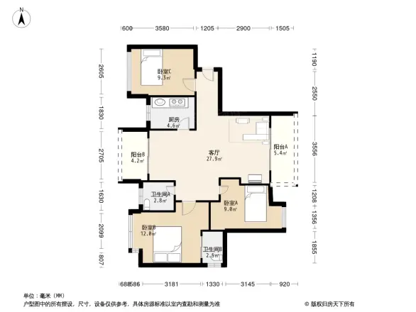 中天南国锦苑户型图