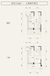 国鹏大厦3室2厅1厨2卫建面114.00㎡