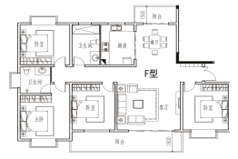 书香茗苑4室2厅2卫建面170.00㎡