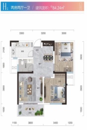 云上拾光2室2厅1厨1卫建面84.24㎡