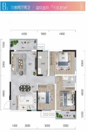 云上拾光3室2厅1厨2卫建面115.81㎡