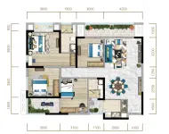 3# A户型 建筑面积约136㎡ 四室两厅两卫