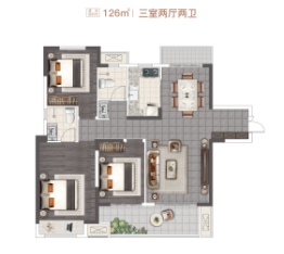 云星钱隆首府3室2厅1厨2卫建面126.00㎡