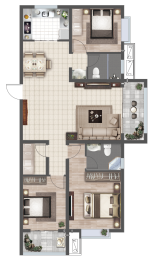 浩翔君悦宸3室2厅1厨2卫建面134.00㎡