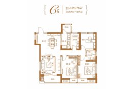 江岸嘉院3室2厅1厨2卫建面126.71㎡