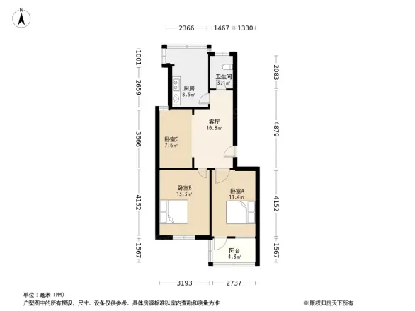 临沂市肿瘤医院宿舍区户型图