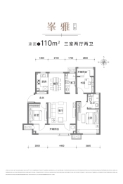 金地华发·峯范3室2厅1厨2卫建面110.00㎡