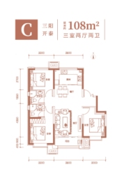 铂园金谷3室2厅1厨2卫建面108.00㎡