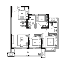 中骏·丽景府3室2厅1厨2卫建面89.00㎡