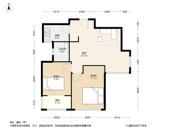 荣盛莉湖春晓户型图