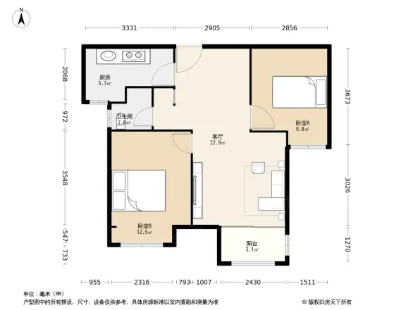 荣盛莉湖春晓户型图