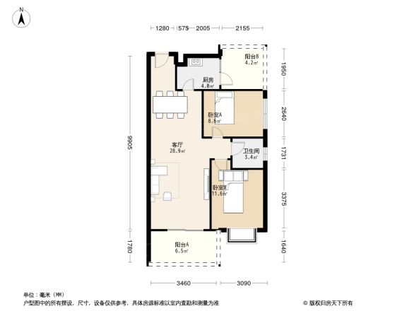 天晟湖畔书院户型图