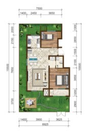 春风十里2室2厅1厨1卫建面84.00㎡