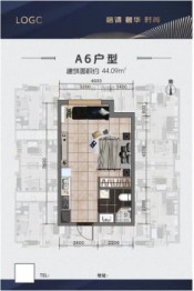 理想之家1室1厨1卫建面44.09㎡