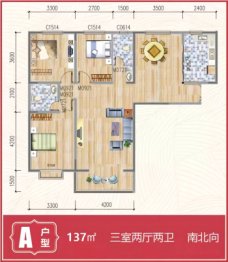 银胜·铂金府邸3室2厅1厨2卫建面137.00㎡