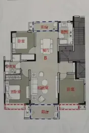 海门绿地长滩3室2厅1厨1卫建面106.00㎡