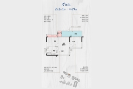 金华豪庭2室2厅1厨1卫建面69.00㎡