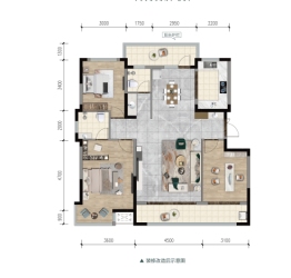 龙辰九悦湾三期3室2厅1厨2卫建面120.00㎡