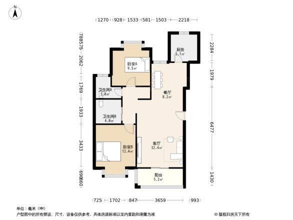 源枫景苑户型图