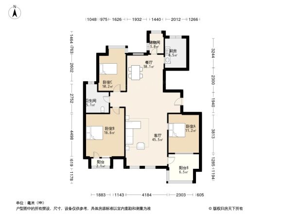 北海公寓户型图