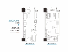 金铂悦2室1厅1厨1卫建面41.02㎡