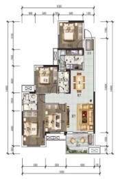 阳光·学府澜湾4室2厅1厨2卫建面98.52㎡