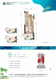 雅居乐·明珠湾1室1厅1厨1卫建面43.00㎡