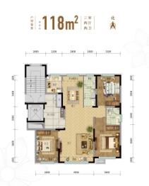 万象·城中央3室2厅1厨2卫建面118.00㎡