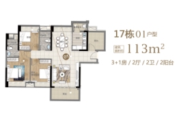 凯旋世家3室2厅1厨2卫建面113.0㎡