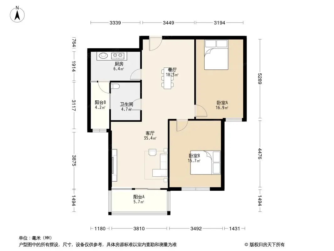 铭城花园户型图图片