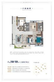 中铁·阅湖郡3室2厅1厨2卫建面108.00㎡