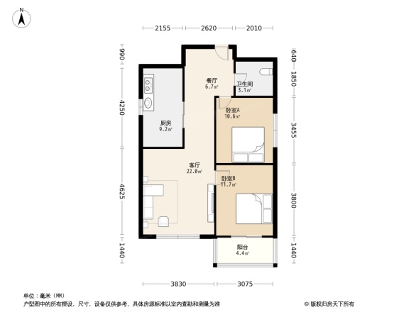 天滋嘉鲤商住楼户型图