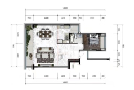 瀚学融府Ⅱ4室3厅1厨3卫建面168.00㎡