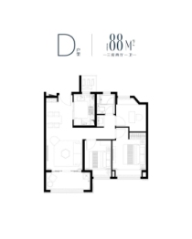 中骏璟荟3室2厅1厨1卫建面88.00㎡