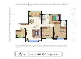 国泰·翡翠城4室2厅2卫建面166.54㎡