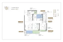 臻瑞府3室2厅1厨2卫建面100.00㎡