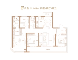 瑞源·名嘉荷府4室2厅1厨2卫建面148.00㎡