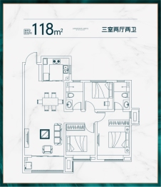 江山美域3室2厅1厨2卫建面118.00㎡